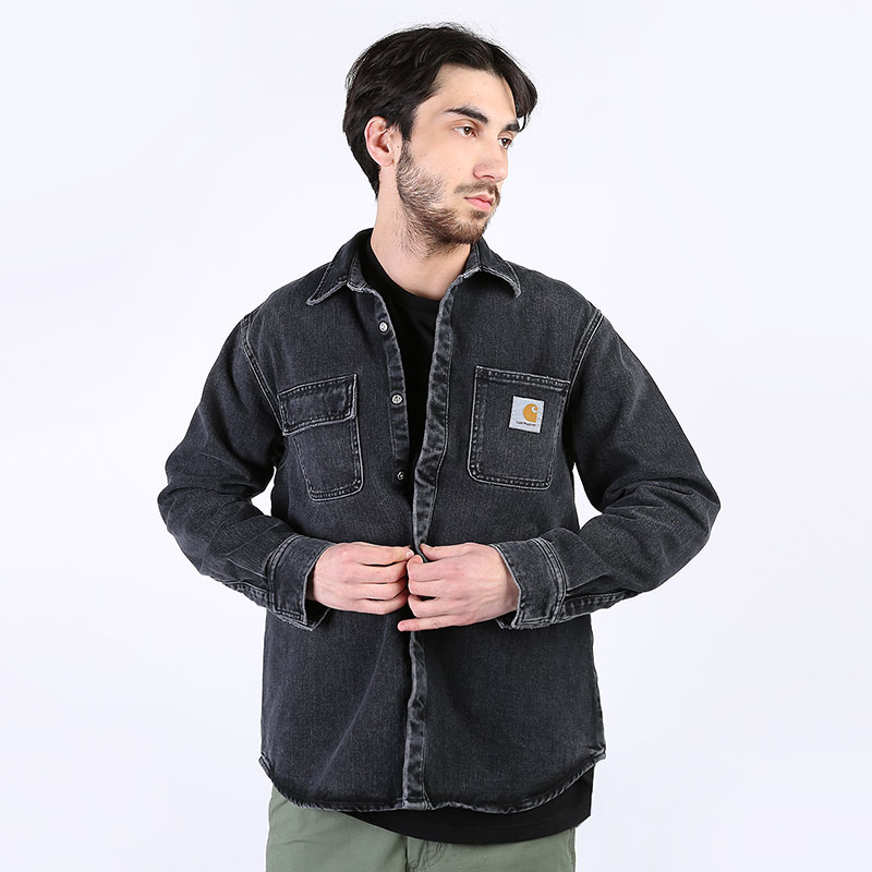 Мужская рубашка Carhartt WIP Sallnac Shirt Jac (I027545-black)  - цена, описание, фото 1